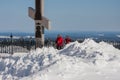 Perm, Russia - March 08.2017: Royal Cross on White Mountain