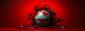 Permacrisis Concept Shattered Globe on Red Background Royalty Free Stock Photo