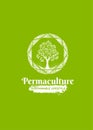 Permaculture Homestead Sustainable Eco Farm. Organic Tree Logo Concept