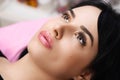 Permanent Make-up on her Lips. Royalty Free Stock Photo