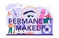 Permanent make-up typographic header. Eyebrow master tattooing