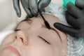 Permanent makeup. Permanent tattooing of eyebrows