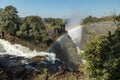 Permanent rainbow at Victoria Falls. Zimbabwe.