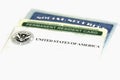 Permanent resident and social security cards Royalty Free Stock Photo