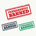 Permanently banned sign in three colors