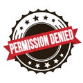 PERMISSION DENIED text on red brown ribbon stamp Royalty Free Stock Photo