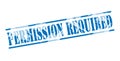 Permission required blue stamp Royalty Free Stock Photo