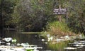 Permit Required Canoe Trail Sign, Okefenokee Swamp National Wildlife Refuge, Georgia Royalty Free Stock Photo