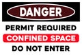 Permit required confined space do not enter warning sign Royalty Free Stock Photo