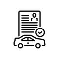 Black line icon for Permits, allow and drive