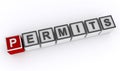 permits word block on white Royalty Free Stock Photo