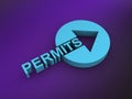 permits word on purple Royalty Free Stock Photo