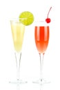 Pernod Fizz and Millennium alcohol cocktails Royalty Free Stock Photo