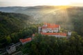 Pernstejn Castle called Bernstein is a castle on a rock above the village of Nedvedice, northwest of Brno, known as the marble