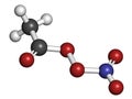 Peroxyacetyl nitrate (PAN) pollutant molecule. Secondary pollutant, found in photochemical smog. Further decomposes into