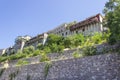 Perpective shot of traditional settlements in Mylovos at Lesvos Royalty Free Stock Photo