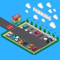 Parking Lot Isometric Composition