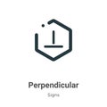 Perpendicular symbol vector icon on white background. Flat vector perpendicular symbol icon symbol sign from modern signs