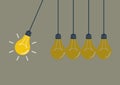 Perpetual motion with light bulbs Royalty Free Stock Photo