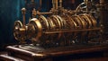 Perpetual motion machine steampunk grunge close up view