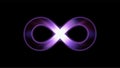 Perpetuity purple  symbol on black isolated background Royalty Free Stock Photo