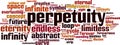 Perpetuity word cloud Royalty Free Stock Photo