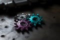 Perpetuum mobile. Color gears. Neural network AI generated