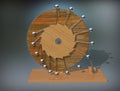 Perpetuum mobile. Leonardo da Vinci`s perpetual motion machine. Royalty Free Stock Photo