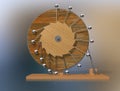 Perpetuum mobile. Leonardo da Vinci`s perpetual motion machine. Royalty Free Stock Photo