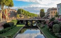 La Bassa river flowing through the city center of Perpignan, France Royalty Free Stock Photo