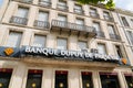 Banque dupuy de parseval text sign and logo brand on wall entrance bank office french