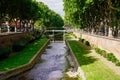 Perpignan town center river canal internal in city of southern france Royalty Free Stock Photo
