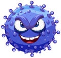 Perple Bacteria Germ Virus Monster Cartoon Character