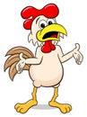 Perplexed cartoon chicken