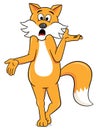 Perplexed cartoon fox