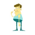 Perplexed man illustration Royalty Free Stock Photo