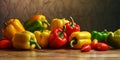 Perpper organic vegetable copy space blurred background Royalty Free Stock Photo