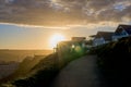 Perranporth Beach side at perranporth, Cornwall, England, UK Europe during sunrise Royalty Free Stock Photo