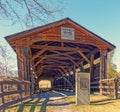 Perrine\'s covered bridge New York historical site spanning Wallkill River in Spring