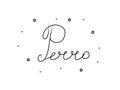 Perro phrase handwritten with a calligraphy brush. Dog in spanish. Modern brush calligraphy. Isolated word black