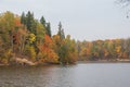 Perse river in Koknese in autumn colors Royalty Free Stock Photo