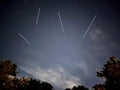 Perseids Meteors in Washington DC in Summer in the Night Sky