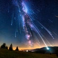Perseids metheor shower, AI generated Royalty Free Stock Photo