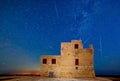 Perseids over Torri l-Abjad in Malta