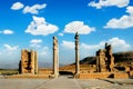 Persepolis is the capital of the ancient Achaemenid kingdom. Ancient columns. Sight of Iran. Royalty Free Stock Photo