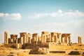 Persepolis, Iran - 8th june, 2022: Persepolis panorama- capital of the ancient Achaemenid kingdom. Ancient columns. Sight of Iran Royalty Free Stock Photo