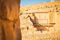 Persepolis, Iran - 8th june, 2022: scenic carved rocks in Persepolis archeological site. Persian city remains and history concept