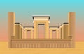 Persepolis, Persian city, Attraction of Shiraz in Iran, Fars Province, vector illustration