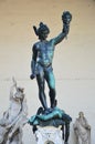 Perseus with the Head of Medusa Statue, Loggia dei Lanzi near Palazzo Vecchio building palace, Florence, Italy Royalty Free Stock Photo