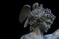 Perseus holding the head of Medusa on black background,Florence Royalty Free Stock Photo